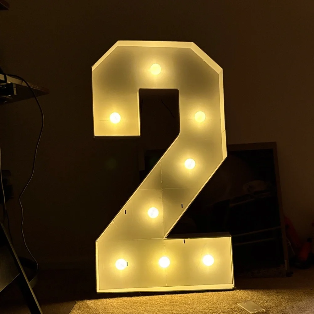 3 foot tall number 2 sign